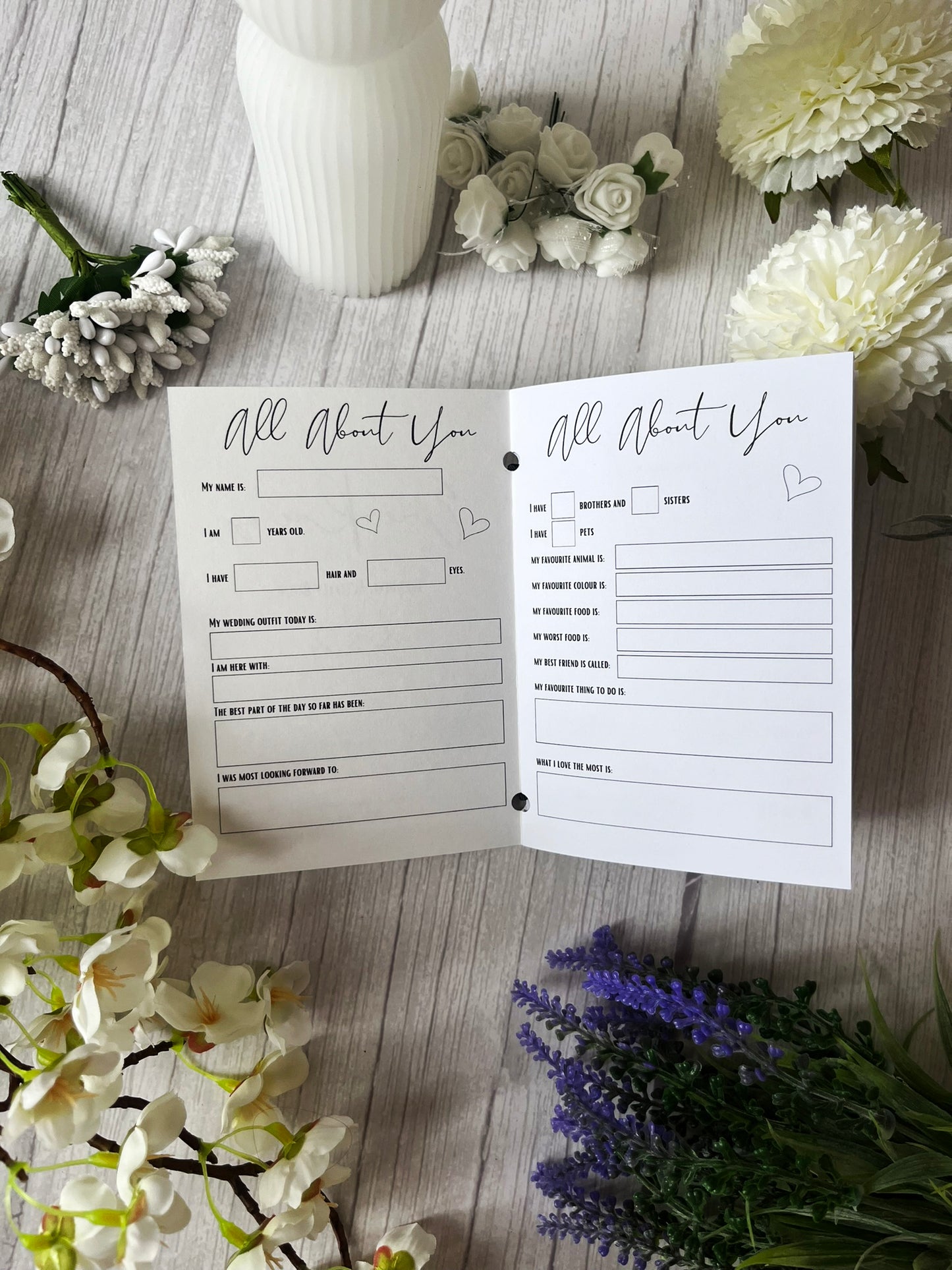Personalised Children's Wedding Activity Book