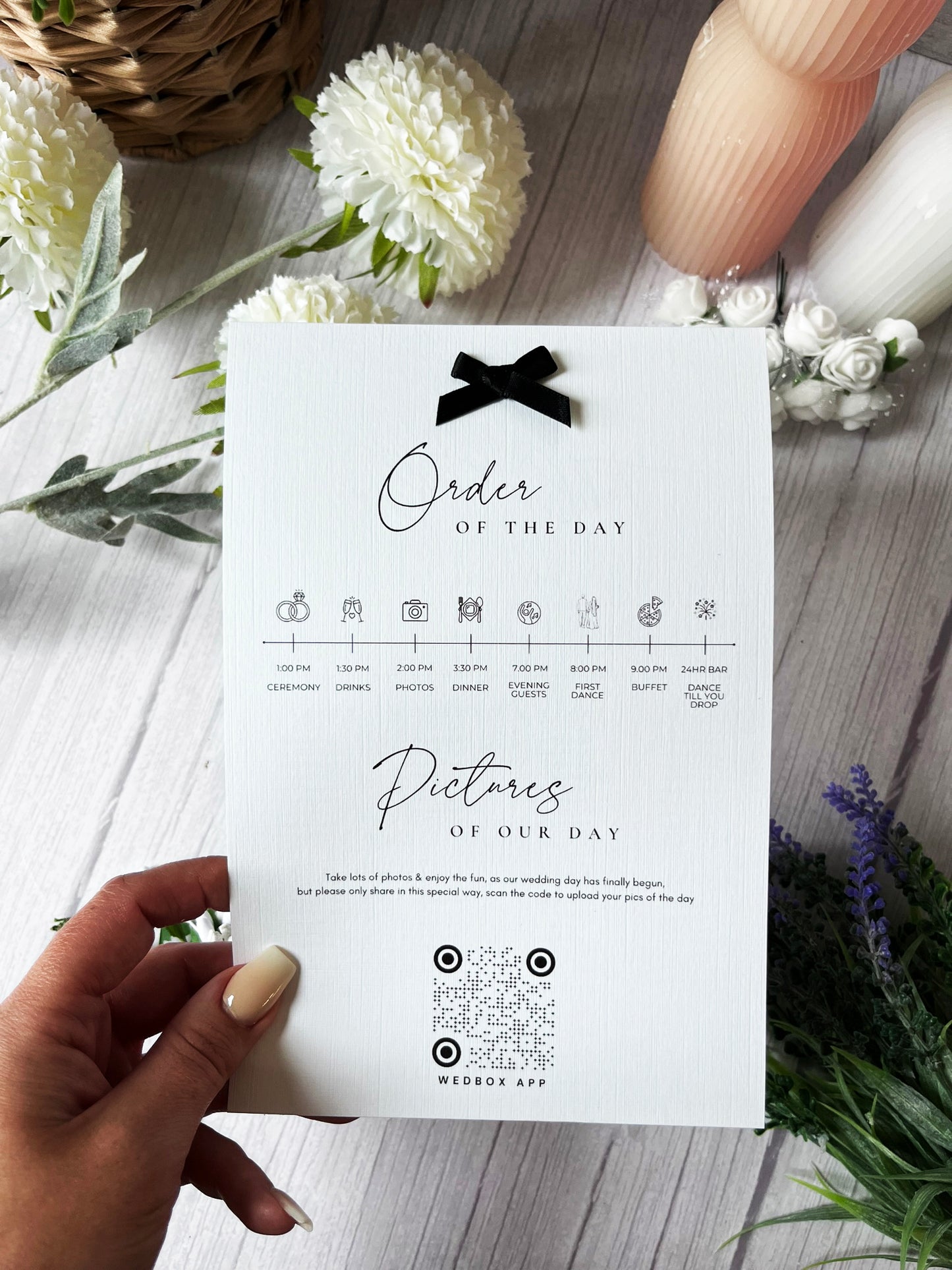Wedding Order of the Day & Seating Plan Card