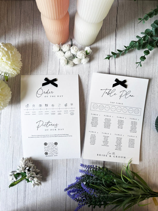 Wedding Order of the Day & Seating Plan Card